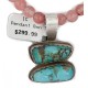 .925 Sterling Silver Certified Authentic Navajo Natural Turquoise Rose Quartz Native American Necklace 34041-10-15786 .925 Sterling Silver Certified Authentic Navajo Natural Turquoise Rose Quartz Native American Necklace 34041-10-15786