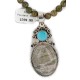 .925 Sterling Silver Handmade Certified Authentic Navajo Natural Jasper and Turquoise Native American Necklace 14747-8-102235