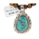 .925 Sterling Silver Handmade Certified Authentic Navajo Natural Tigers Eye Turquoise Native American Necklace 12554-8-10225