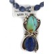 .925 Sterling Silver Handmade Certified Authentic Navajo Natural Turquoise and Lapis Native American Necklace 1489-5-10225