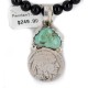 Vintage Style Buffalo Nickel .925 Sterling Silver Certified Authentic Navajo Natural Black Onyx Turquoise Native American Necklace 740105-5-102247