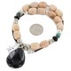 Certified Authentic Navajo .925 Sterling Silver Natural Turquoise Agate Black Onyx Native American Necklace 25289-66