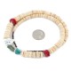 Certified Authentic Navajo .925 Sterling Silver Coral Natural Turquoise Graduated Melon Shell Native American Necklace  25289-5