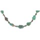 Certified Authentic .925 Sterling Silver Natural Turquoise Chain Native American Necklace 15388