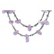 2 Strand Certified Authentic Navajo .925 Sterling Silver Natural Turquoise Amethyst Native American Necklace 750145-1