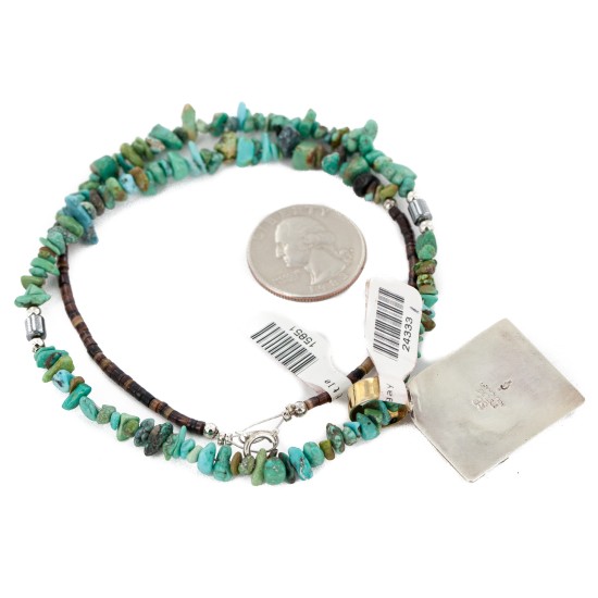 12kt Gold Filled .925 Sterling Silver Handmade Certified Authentic Navajo Natural Turquoise Multicolor Native American Necklace 24333-1-15851 12kt Gold Filled .925 Sterling Silver Handmade Certified Authentic Navajo Natural Turquoise Multicolor Native American Necklace 24333-1-15851