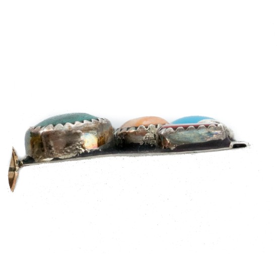 12kt Gold Filled .925 Sterling Silver Handmade Certified Authentic Navajo Natural Turquoise Multicolor Native American Necklace 24333-1-15851 12kt Gold Filled .925 Sterling Silver Handmade Certified Authentic Navajo Natural Turquoise Multicolor Native American Necklace 24333-1-15851