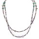 2 Strand Certified Authentic Navajo .925 Sterling Silver Natural Turquoise Amethyst Native American Necklace 750106-38 2 Strand Certified Authentic Navajo .925 Sterling Silver Natural Turquoise Amethyst Native American Necklace 750106-38