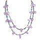 2 Strand Certified Authentic Navajo .925 Sterling Silver Natural Turquoise Amethyst Native American Necklace 750145-1