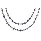 2 Strand Certified Authentic Navajo .925 Sterling Silver Natural Turquoise Lapis Native American Necklace 15585-34