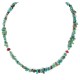 Certified Authentic Navajo .925 Sterling Silver Natural Turquoise Coral Chain Native American Necklace 25289-1