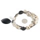 Certified Authentic Navajo .925 Sterling Silver White Howlite Black Onyx Hematite Native American Necklace 15844-4
