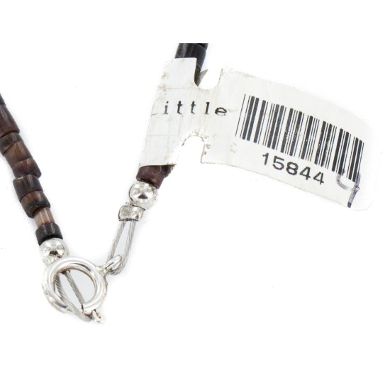 Certified Authentic Navajo .925 Sterling Silver White Howlite Black Onyx Hematite Native American Necklace 15844-4