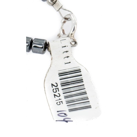 Certified Authentic Navajo .925 Sterling Silver Coral Hematite Native American Necklace 25215-104