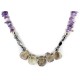 Certified Authentic Navajo .925 Sterling Silver Natural Amethyst Smoky Quartz Hematite Native American Necklace 15456-147