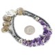 Certified Authentic Navajo .925 Sterling Silver Natural Amethyst Smoky Quartz Hematite Native American Necklace 15456-147