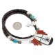 Certified Authentic Navajo .925 Sterling Silver Inlay Natural Graduated Melon Shell Turquoise Mother of Pearl Red Jasper Native American Necklace 15481-22