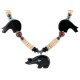 Bear Certified Authentic Navajo .925 Sterling Silver Natural Graduated Melon Shell Turquoise Resin Black Onyx Red Jasper Hematite Native American Necklace 25225-4