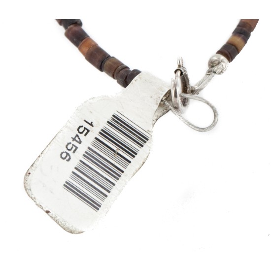 Certified Authentic Navajo .925 Sterling Silver White Howlite Red Jasper Native American Necklace 15456-37
