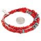 Certified Authentic Navajo .925 Sterling Silver Natural Turquoise Coral Chain Native American Necklace 10309