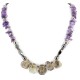Certified Authentic Navajo .925 Sterling Silver Natural Amethyst Smoky Quartz Hematite Native American Necklace 15456-147