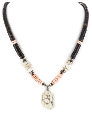 Certified Authentic Navajo .925 Sterling Silver Natural Graduated Heishi White Howlite Native American Necklace 15364-53 Certified Authentic Navajo .925 Sterling Silver Natural Graduated Heishi White Howlite Native American Necklace 15364-53