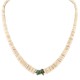 Certified Authentic Navajo .925 Sterling Silver Natural Graduated Melon Shell Turquoise Native American Necklace 15562-57