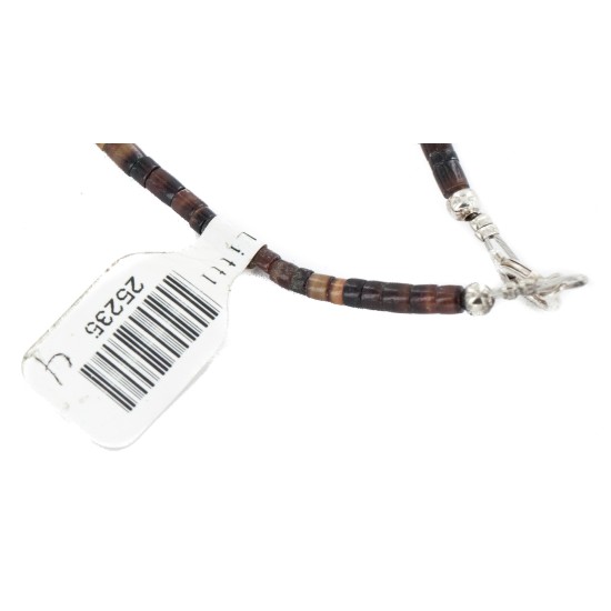 Certified Authentic Navajo .925 Sterling Silver Natural Turquoise Coral Heishi Native American Necklace 25235-4