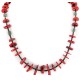 Certified Authentic Navajo .925 Sterling Silver Natural Turquoise Coral Heishi Native American Necklace 25235-4