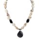 Certified Authentic Navajo .925 Sterling Silver White Howlite Black Onyx Hematite Native American Necklace 15844-4