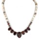 Certified Authentic Navajo .925 Sterling Silver White Howlite Red Jasper Native American Necklace 15456-37