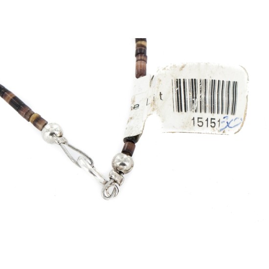 Certified Authentic Navajo .925 Sterling Silver Natural Turquoise Agate Native American Necklace 15151-30