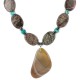 Certified Authentic Navajo .925 Sterling Silver Natural Turquoise Jasper Agate Hematite Native American Necklace 15800-29