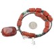 Certified Authentic Navajo .925 Sterling Silver Natural Turquoise Coral Hematite Native American Necklace 25215-102