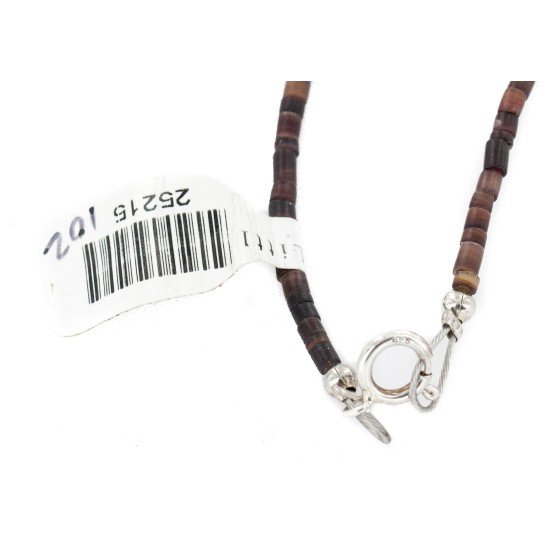 Certified Authentic Navajo .925 Sterling Silver Natural Turquoise Coral Hematite Native American Necklace 25215-102
