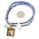 12kt Gold Filled and .925 Sterling Silver Handmade Arrow Certified Authentic Navajo Natural Turquoise and Lapis Native American Necklace 14456-7-25289