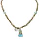 .925 Sterling Silver Certified Authentic Navajo Turquoise Jasper Native American Necklace 14389-50-790101