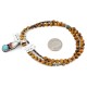 .925 Sterling Silver Certified Authentic Navajo Natural Turquoise Spiny Oyster Tigers Eye Native American Necklace 14492-27-10225