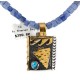 12kt Gold Filled and .925 Sterling Silver Handmade Arrow Certified Authentic Navajo Natural Turquoise and Lapis Native American Necklace 14456-7-25289