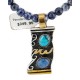 12kt Gold Filled and .925 Sterling Silver Handmade Certified Authentic Navajo Natural Turquoise and Lapis Native American Necklace 1490-16-15338
