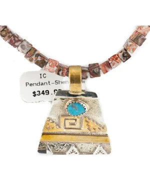 12kt Gold Filled and .925 Sterling Silver Handmade Navajo Turquoise Jasper Native American Necklace 740103-63-7501003 12kt Gold Filled and .925 Sterling Silver Handmade Navajo Turquoise Jasper Native American Necklace 740103-63-7501003