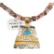12kt Gold Filled and .925 Sterling Silver Handmade Certified Authentic Navajo Turquoise Jasper Native American Necklace 740103-63-7501003