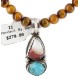 .925 Sterling Silver Certified Authentic Navajo Natural Turquoise Spiny Oyster Tigers Eye Native American Necklace 14492-27-10225