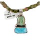 .925 Sterling Silver Certified Authentic Navajo Turquoise Jasper Native American Necklace 14389-50-790101