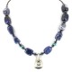 Certified Authentic Navajo .925 Sterling Silver Inlay Natural Mother of Pearl Lapis Hematite Native American Necklace 25201-1