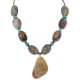 Certified Authentic Navajo .925 Sterling Silver Natural Turquoise Jasper Agate Hematite Native American Necklace 15800-29
