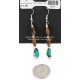 Certified Authentic Navajo .925 Sterling Silver Hooks Dangle Natural Turquoise Tigers Eye Native American Earrings 18127