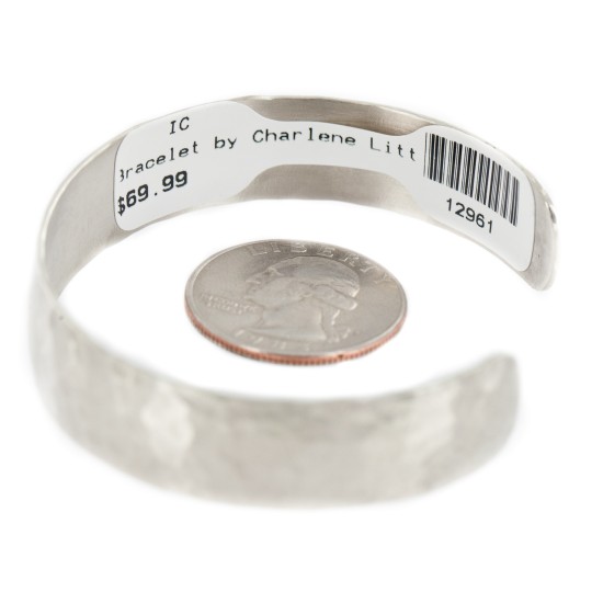 Handmade Certified Authentic Hammered Navajo Nickel Native American Bracelet 12961