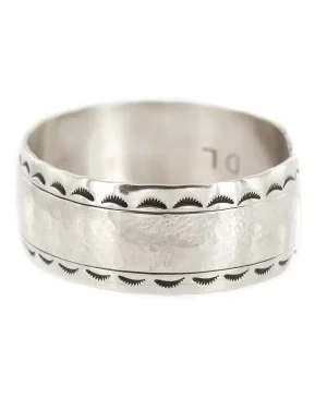 Handmade Hammered Navajo Nickel Native American Bracelet 12964-1 Handmade Hammered Navajo Nickel Native American Bracelet 12964-1