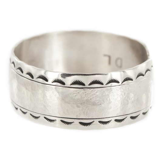 Handmade Certified Authentic Hammered Navajo Nickel Native American Bracelet 12964-1